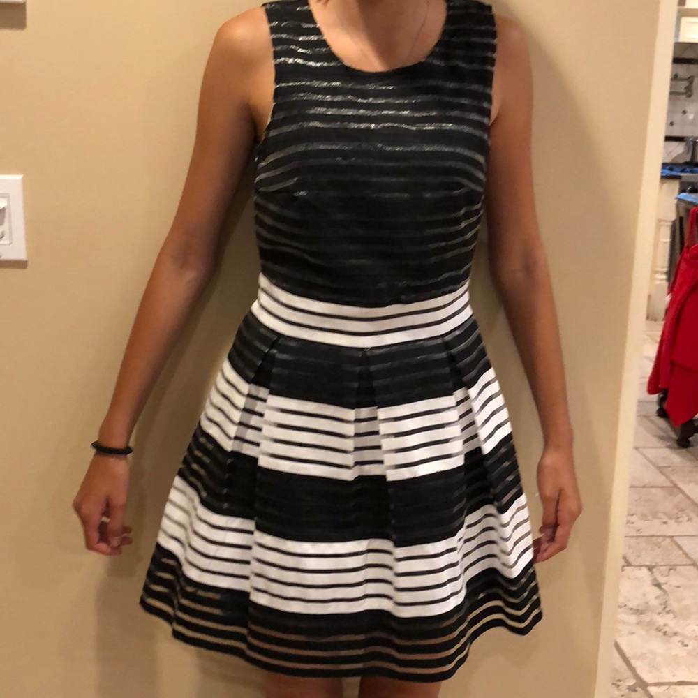 Brand new cute black and white striped dress